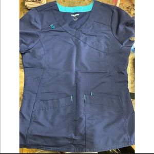 Navy blue scrub top
